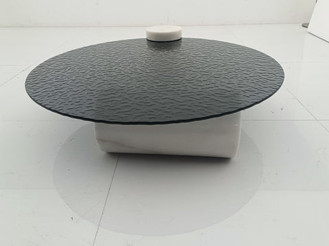 Marble and Glass Corner Table