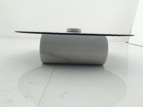 Marble and Glass Corner Table