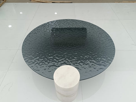 Marble and Glass Corner Table