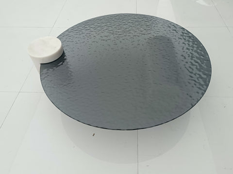 Marble and Glass Corner Table
